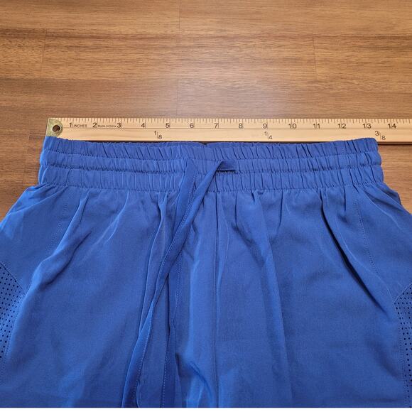 NWT PINSPARK High Waisted Lined Workout Shorts S Blue Tenniscore Pickleball - Picture 7 of 9